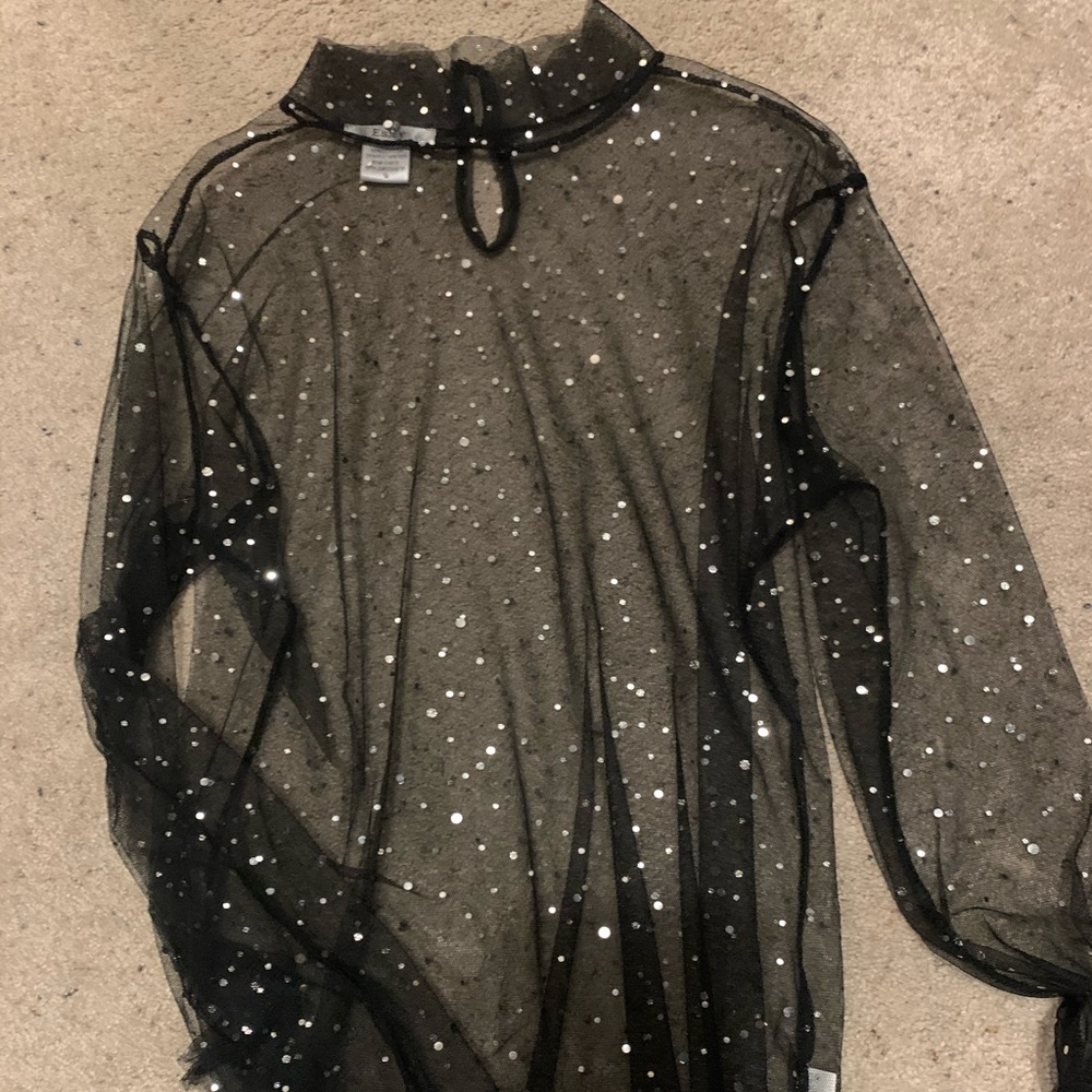 Cute Sparkly Sheer Top